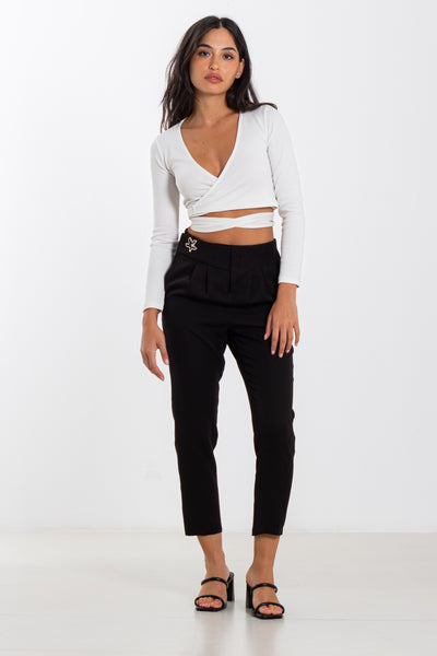 DETAILED JOGGER WAIST TROUSERS