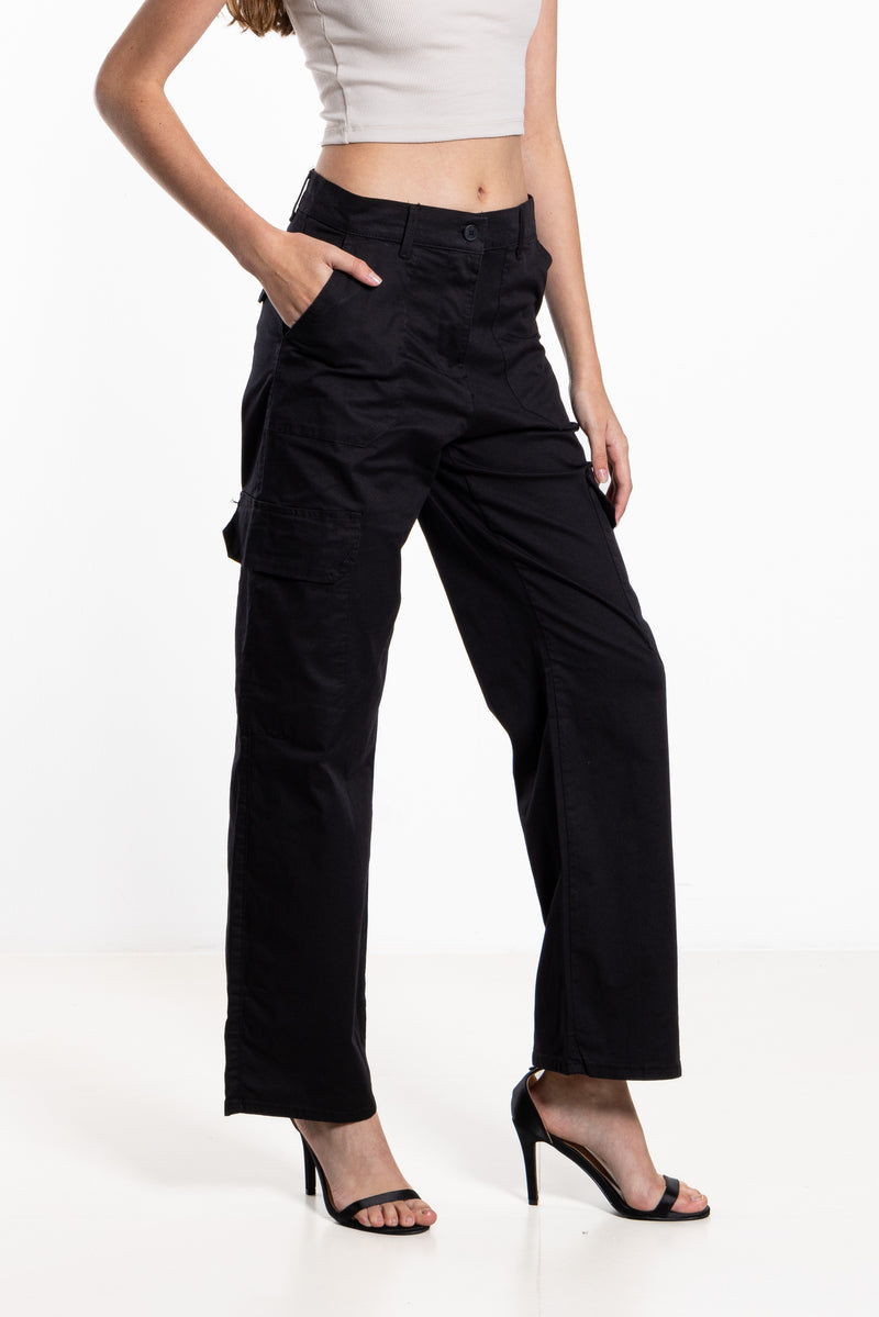 HIGH-WAIST CARGO TROUSERS