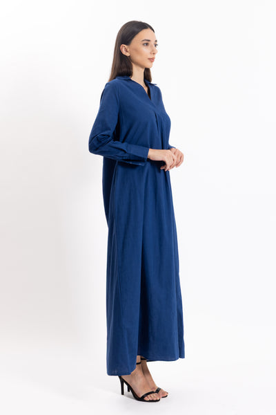 LINEN BLEND MAXI DRESS