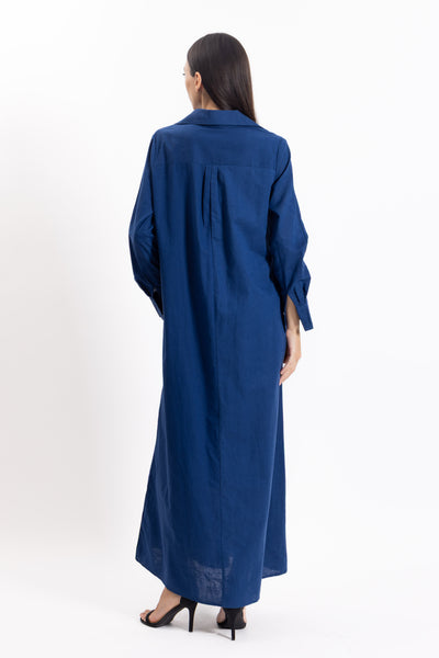 LINEN BLEND MAXI DRESS