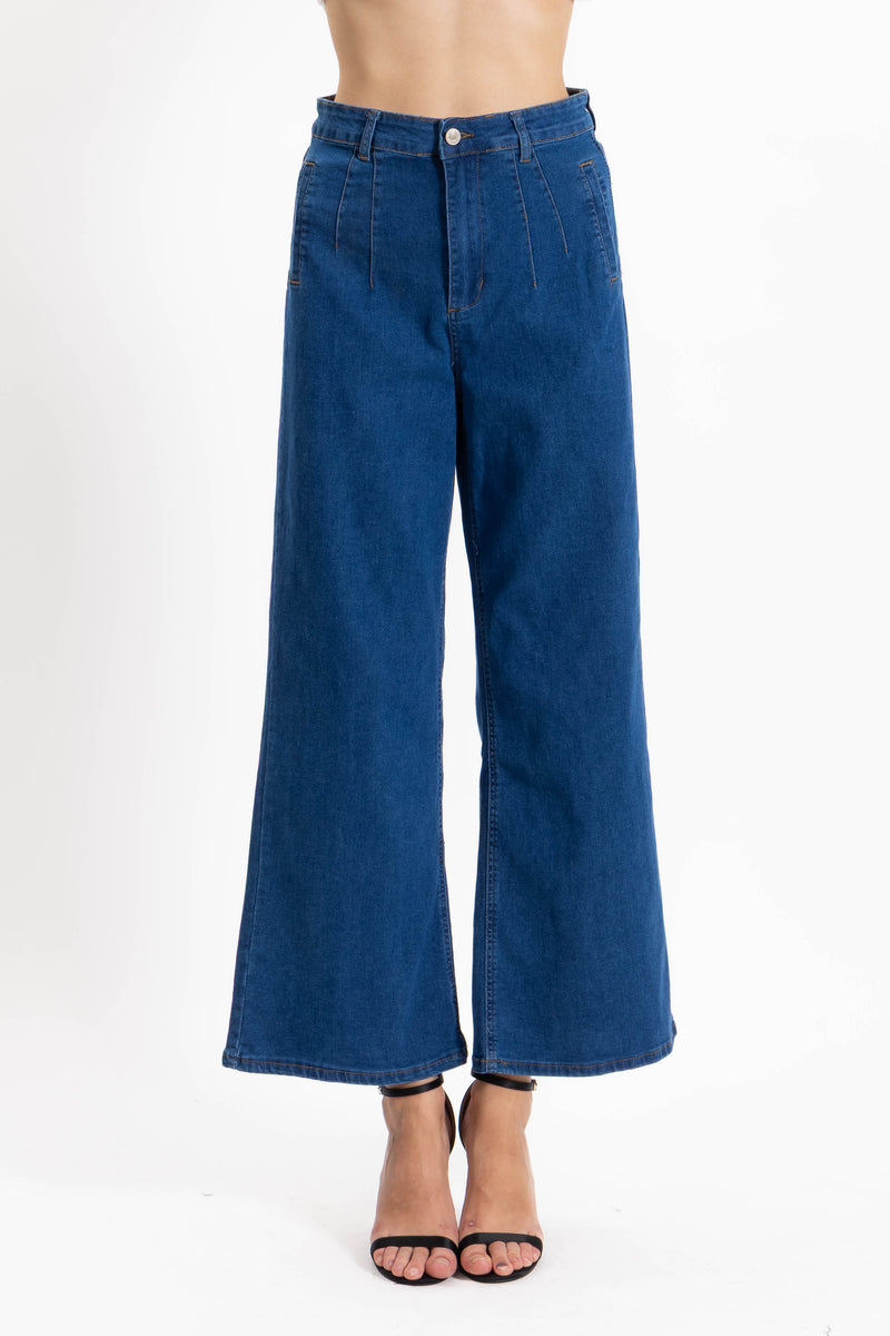 DETAILED WIDE HIGH-RISE JEANS