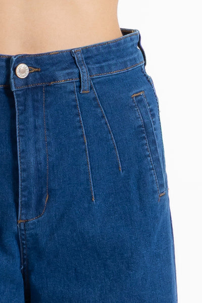 DETAILED WIDE HIGH-RISE JEANS