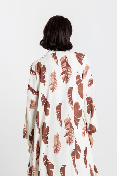 PRINTED SATIN KIMONO