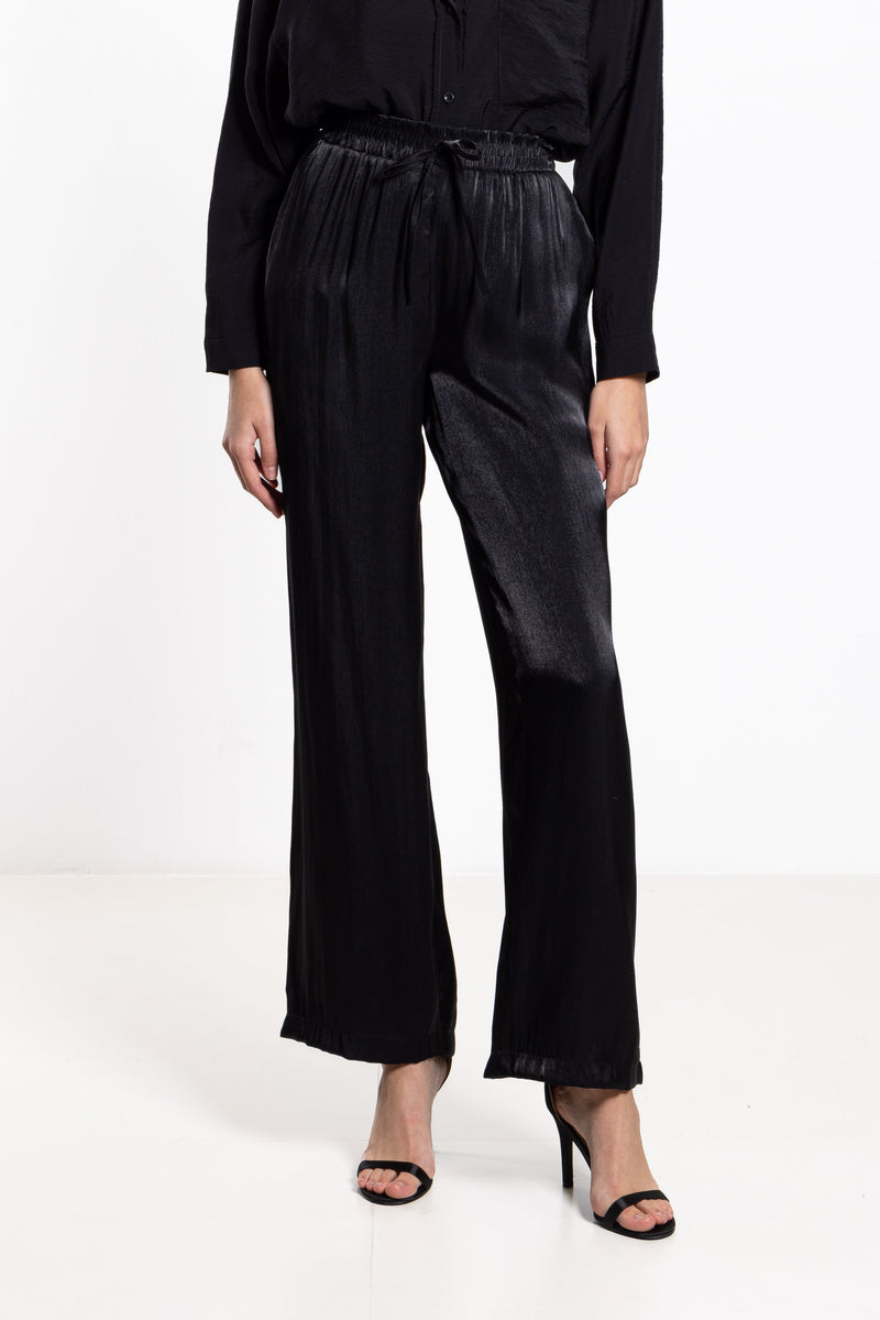 WIDE-LEG SATIN TROUSERS