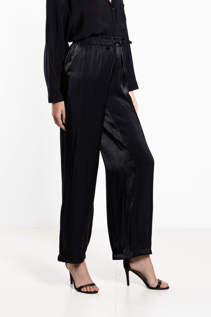WIDE-LEG SATIN TROUSERS