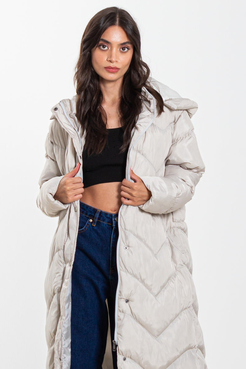 WATER-REPELLENT LONG PUFFER JACKET