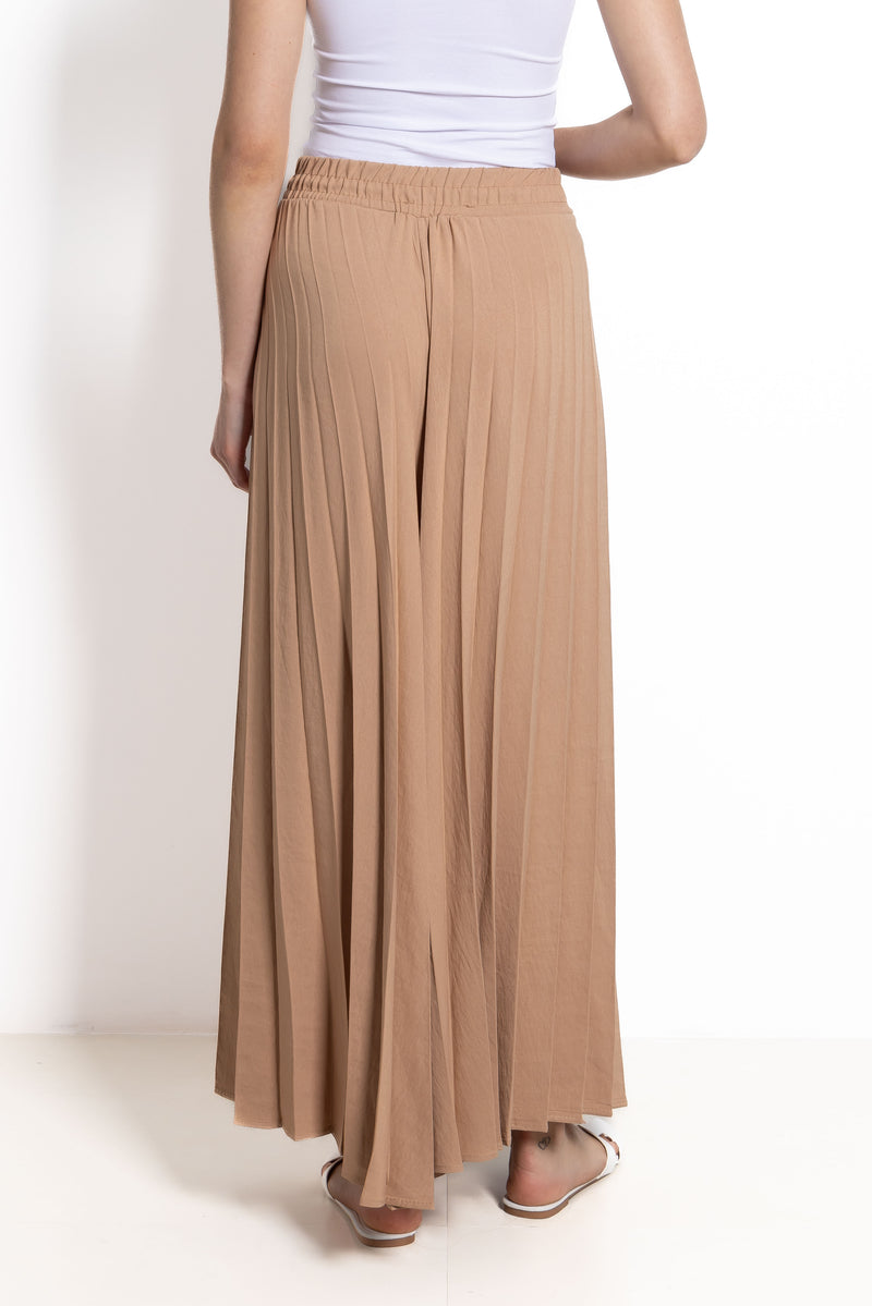 PLEATED WIDE-LEG TROUSERS