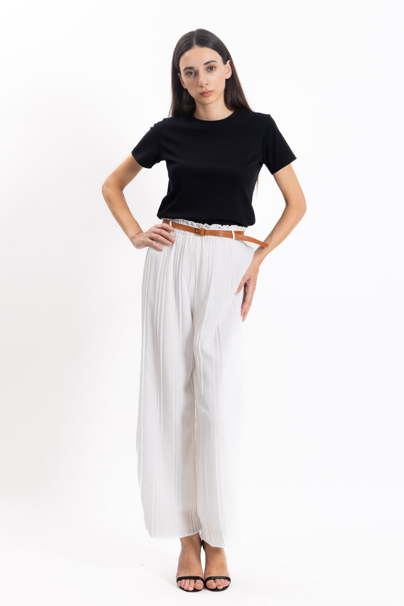 PLEATED TROUSERS WITH BELT