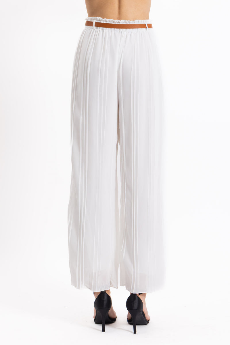PLEATED TROUSERS WITH BELT