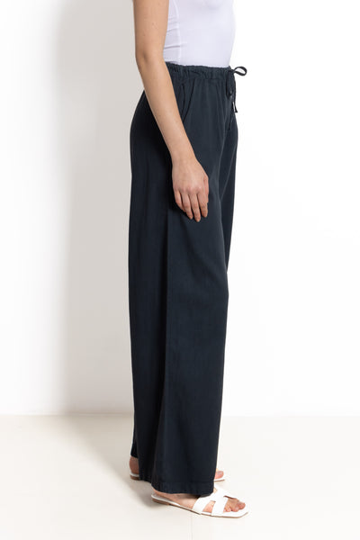WIDE-LEG JOGGER WASIT DENIM TROUSERS
