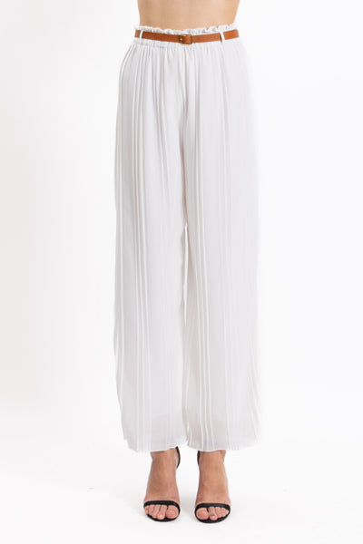 PLEATED TROUSERS WITH BELT