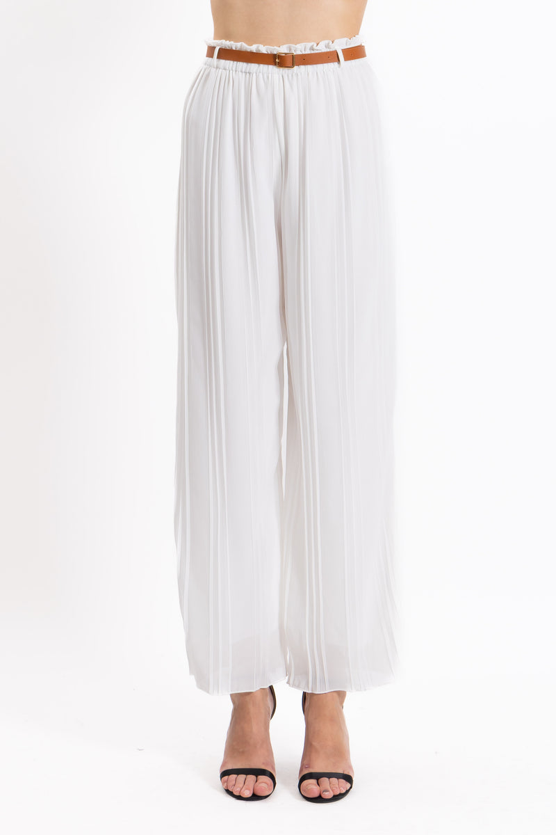 PLEATED TROUSERS WITH BELT