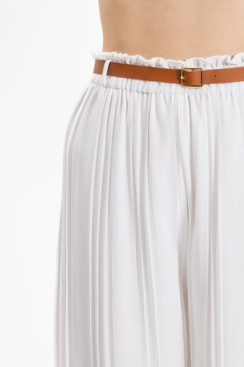 PLEATED TROUSERS WITH BELT