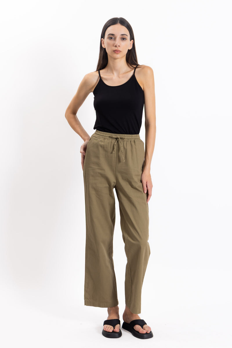COMFORT STRAIGHT COTTON TROUSERS