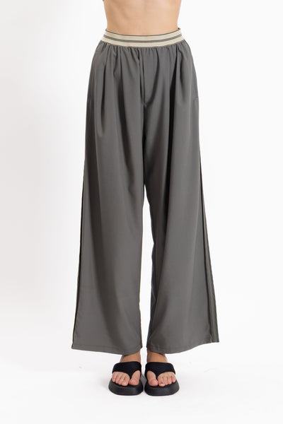 DETAILED WIDE LEG COMFORT TROUSERS
