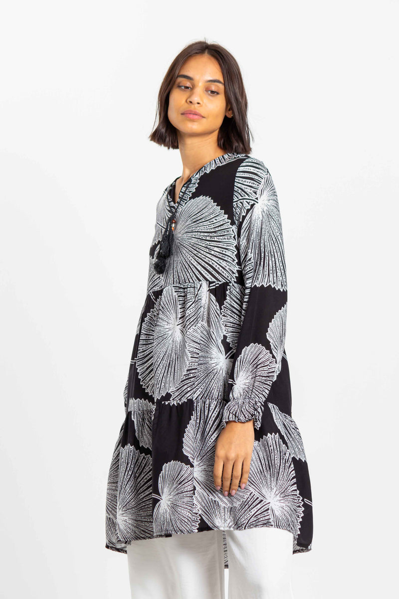 PRINTED LONG BLOUSE