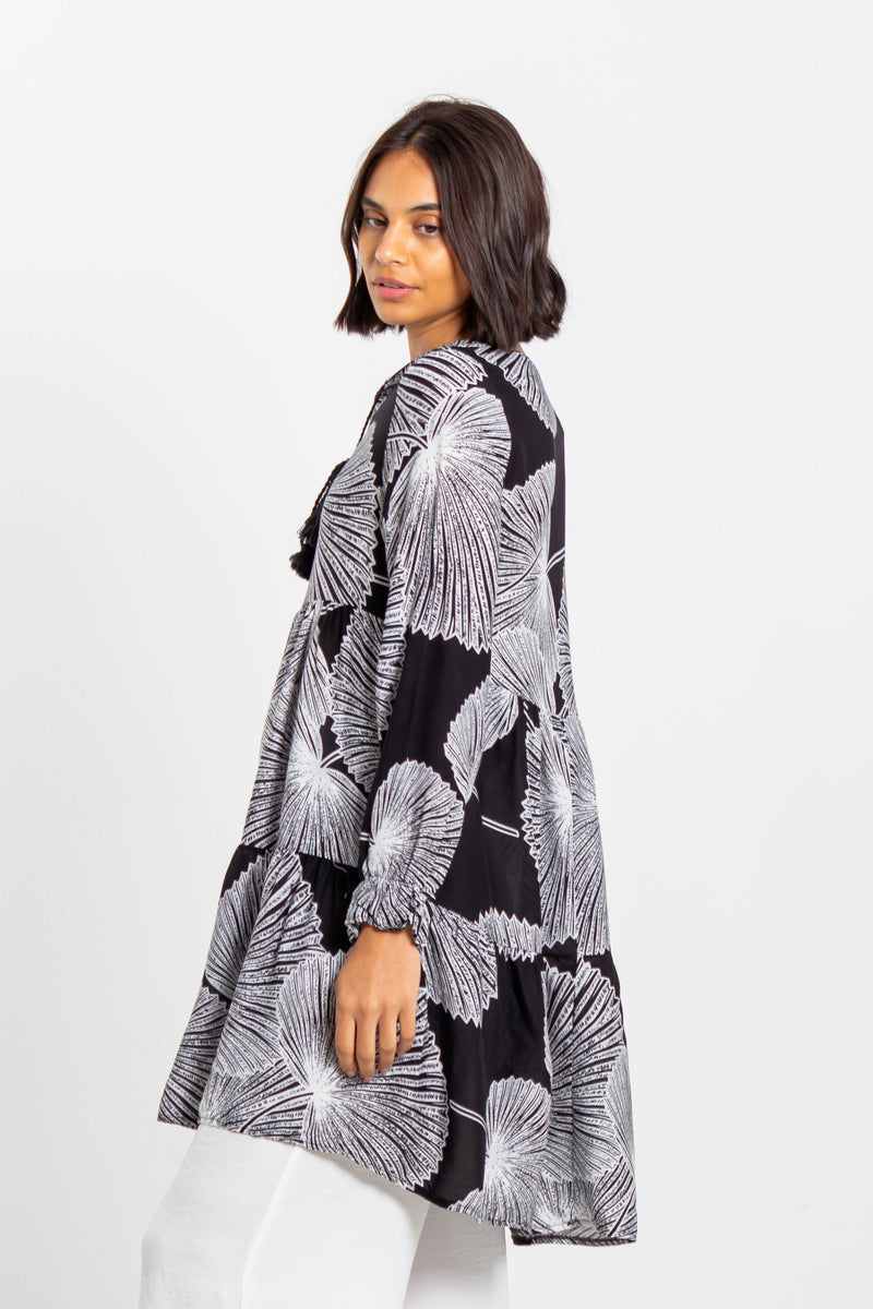 PRINTED LONG BLOUSE