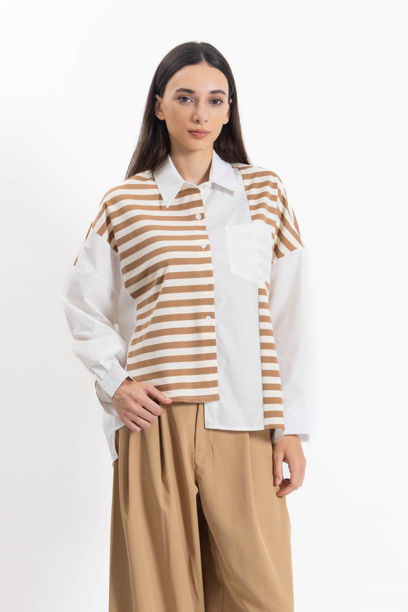 DETAILED STRIPED SHIRT SET
