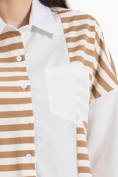 DETAILED STRIPED SHIRT SET