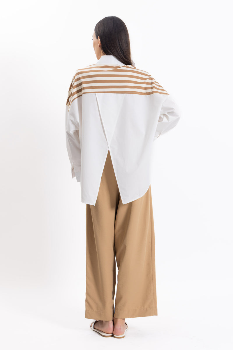 DETAILED STRIPED SHIRT SET