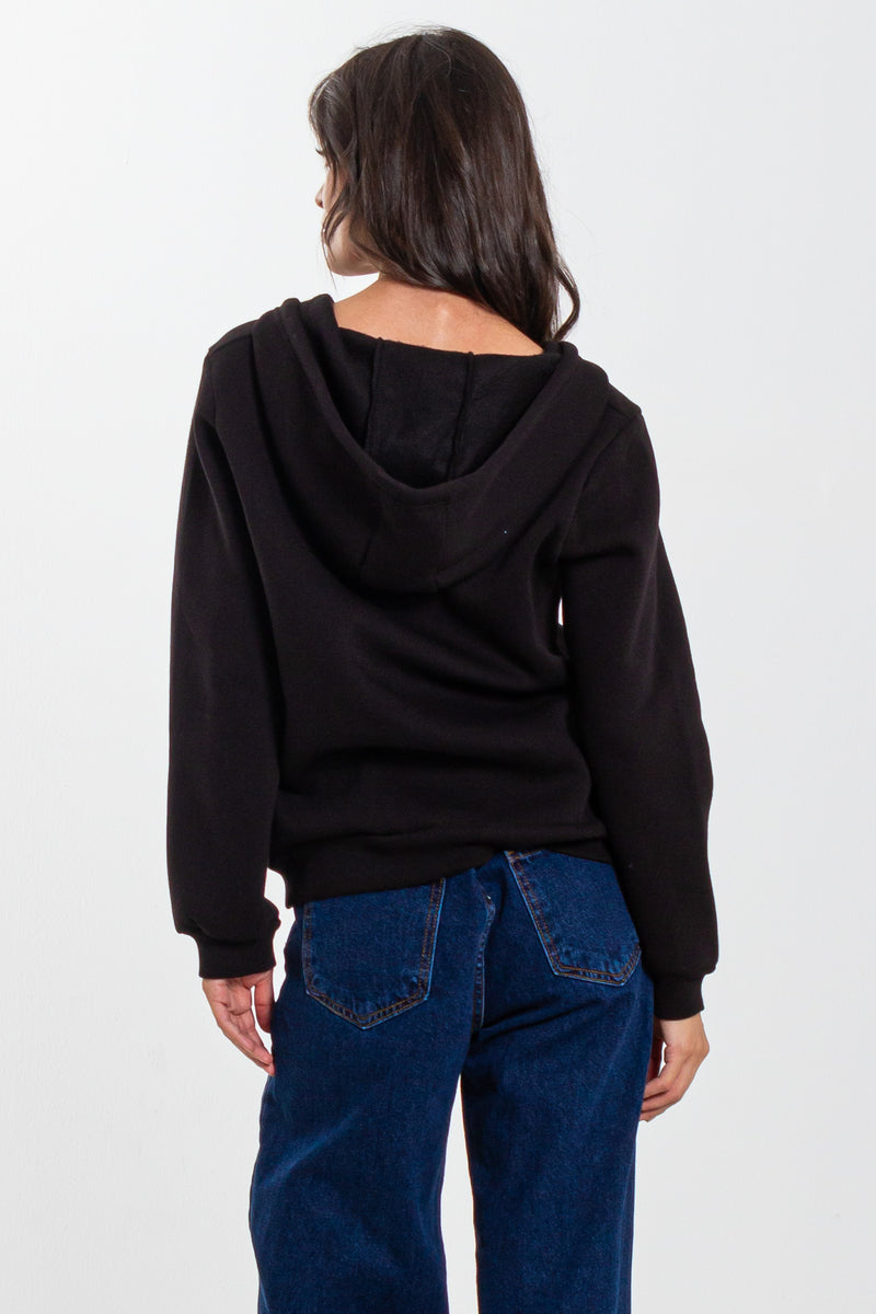 DETAILED ZIPPER COMFORT HOODIE