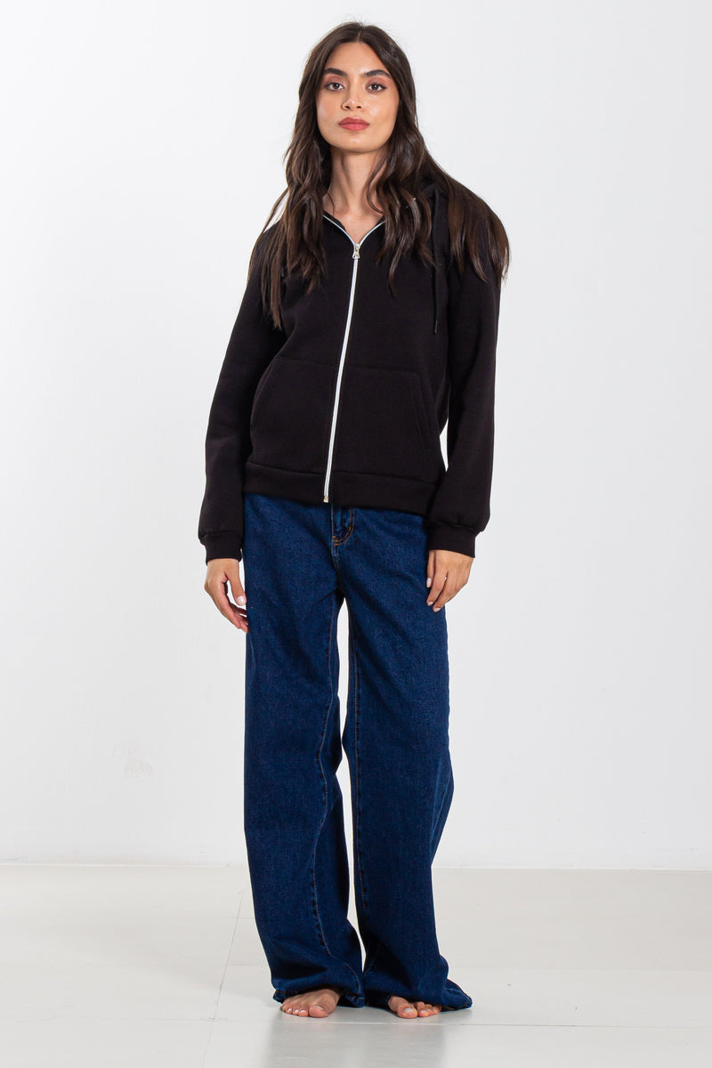DETAILED ZIPPER COMFORT HOODIE