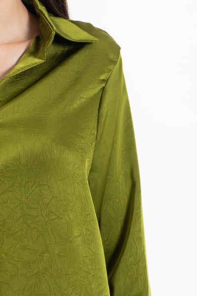 TEXTURED SATIN SHIRT SET
