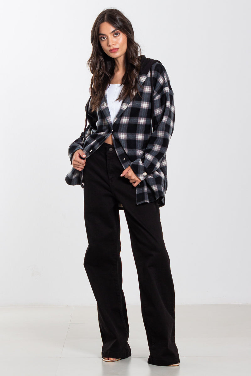 CHECKED HOODIE JACKET