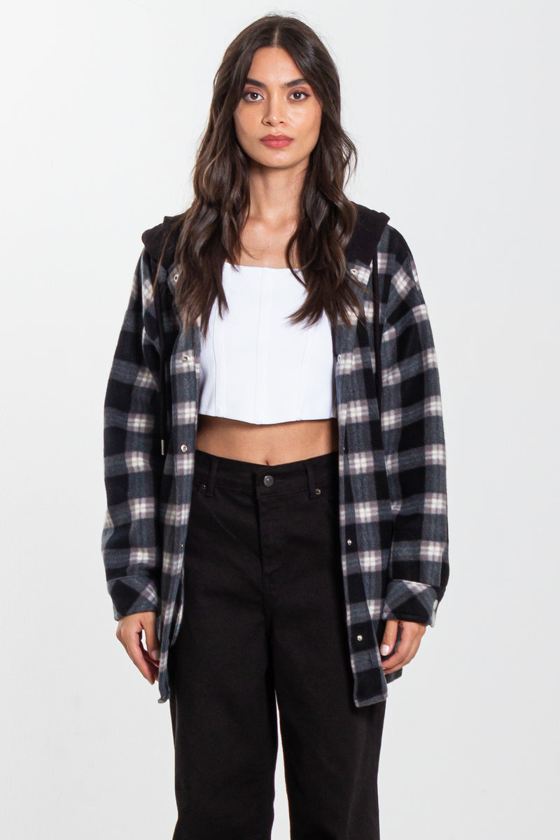 CHECKED HOODIE JACKET
