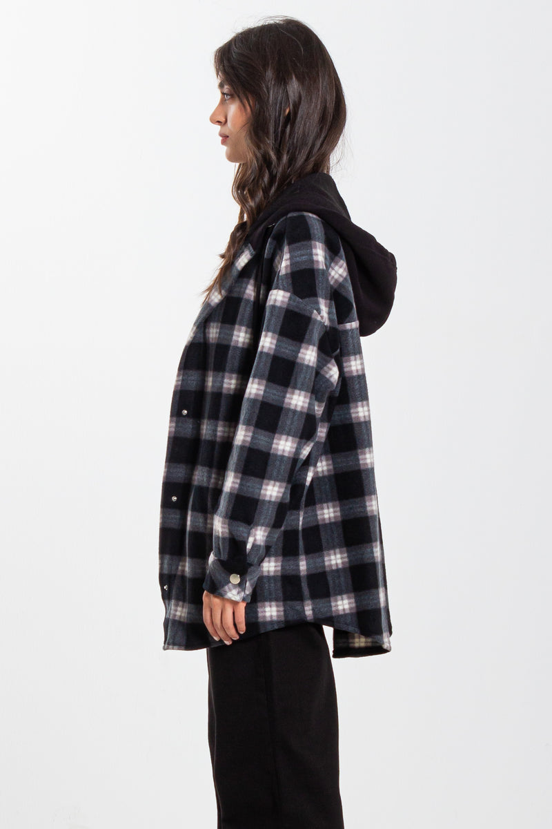 CHECKED HOODIE JACKET