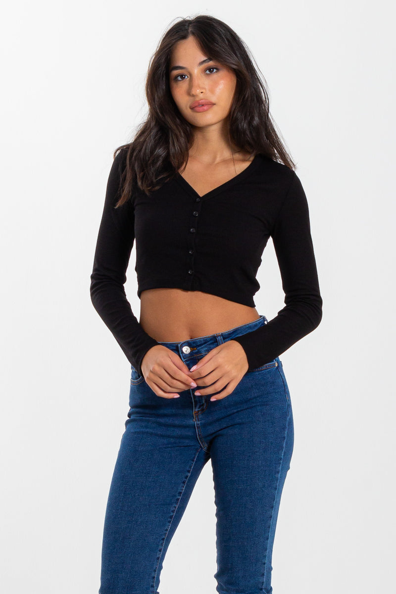 BUTTONED CROP TOP