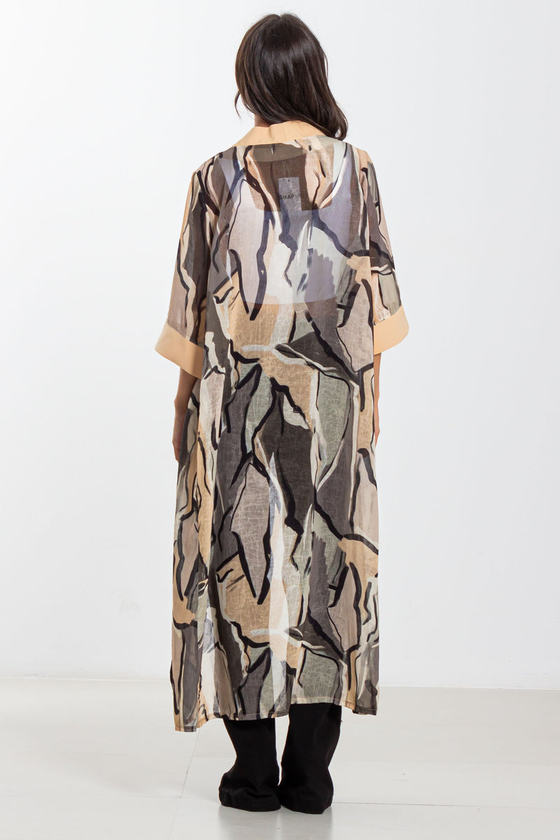 ABSTRACT PRINT LIGHTWEIGHT KIMONO
