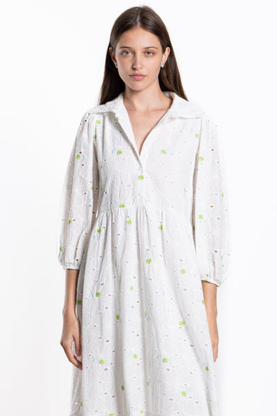 CUTWORK EMBROIDERY MAXI DRESS