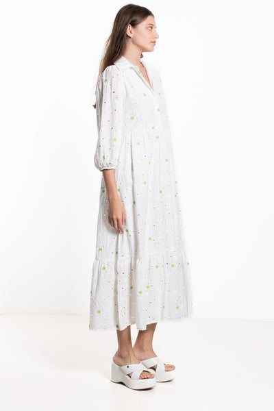 CUTWORK EMBROIDERY MAXI DRESS