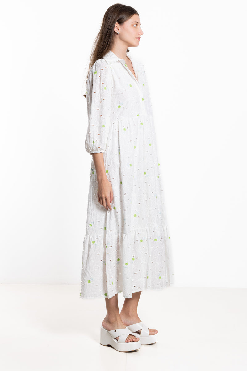 CUTWORK EMBROIDERY MAXI DRESS