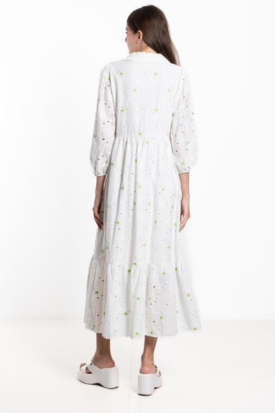 CUTWORK EMBROIDERY MAXI DRESS