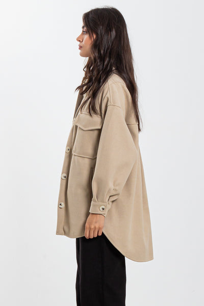 DETAILED WOOL OVERSHIRT