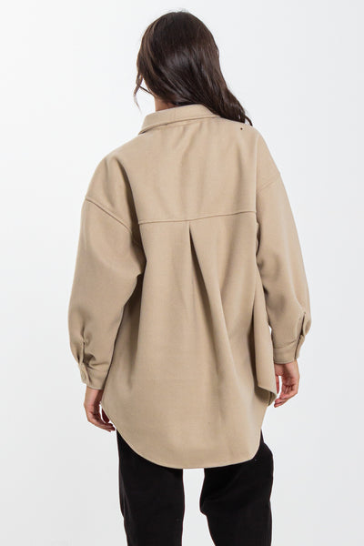 DETAILED WOOL OVERSHIRT