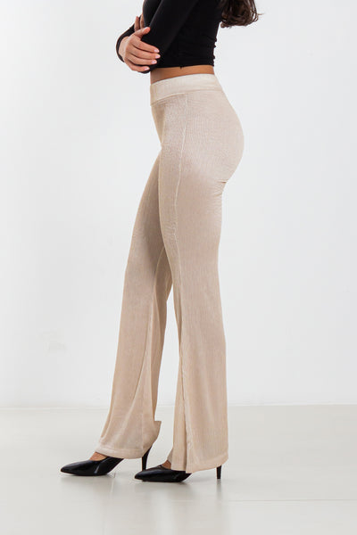 RIBBED FLARE TROUSERS