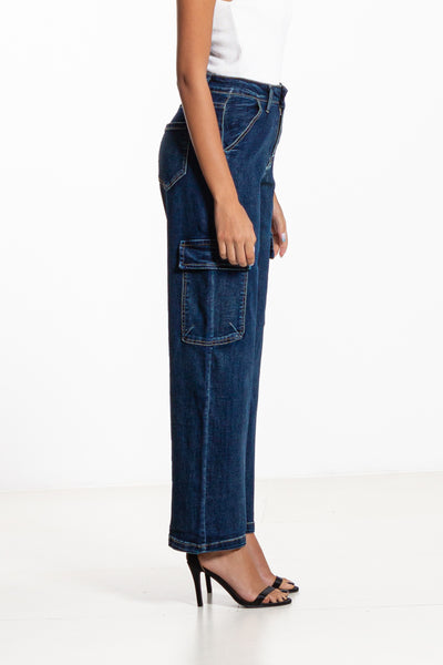 CARGO MID-RISE JEANS