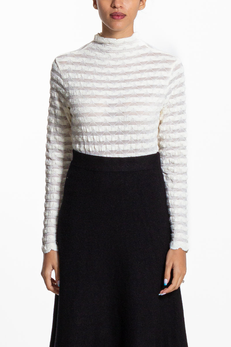 HIGH NECK TEXTURED TOP