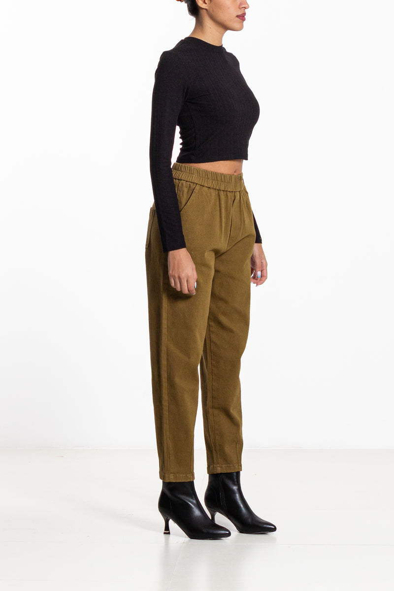 FAUX SUEDE TROUSERS