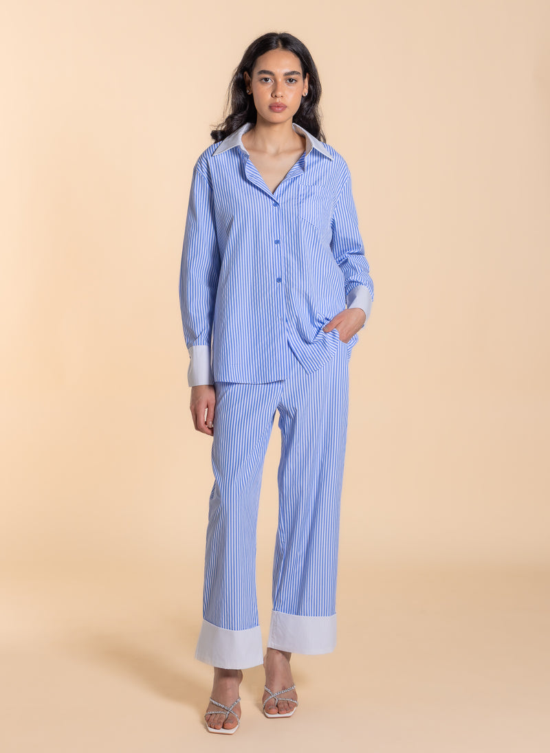 STRIPED SHIRT SET