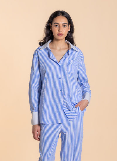 STRIPED SHIRT SET
