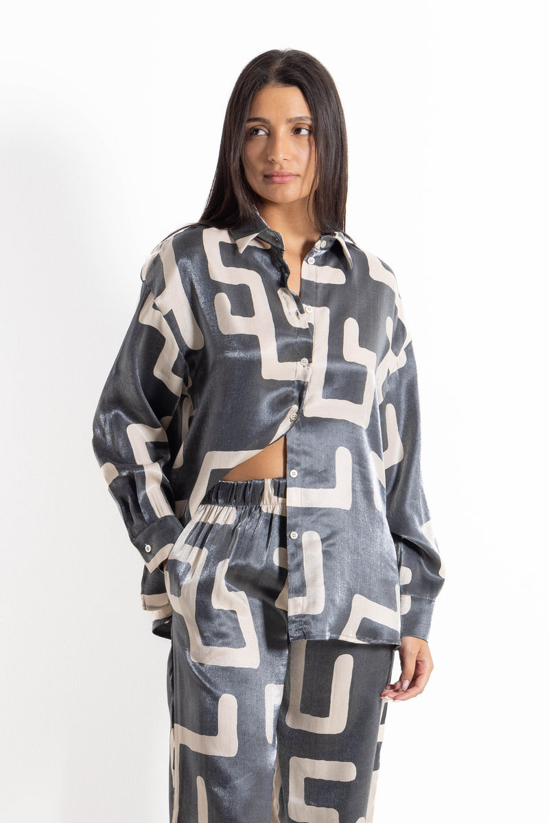 PRINTED SATIN SET