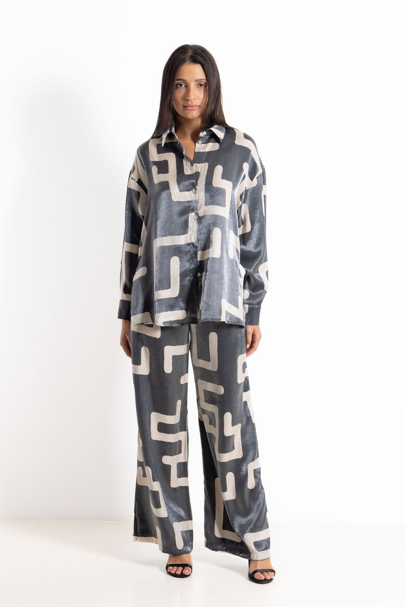 PRINTED SATIN SET