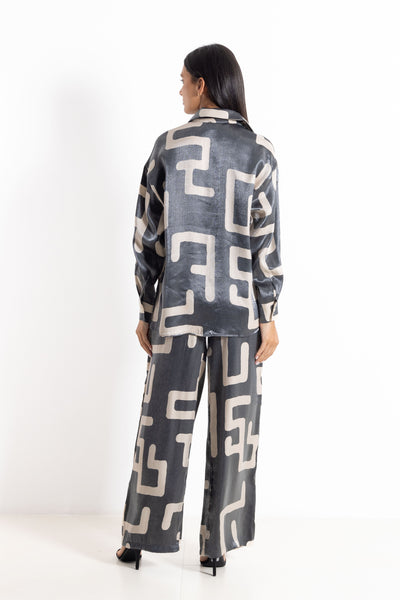 PRINTED SATIN SET