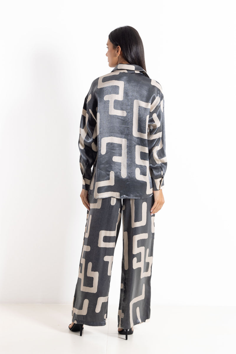 PRINTED SATIN SET