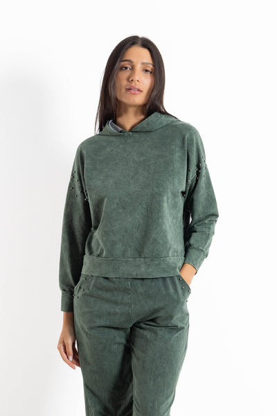 DETAILED STUDDED HOODIE SET