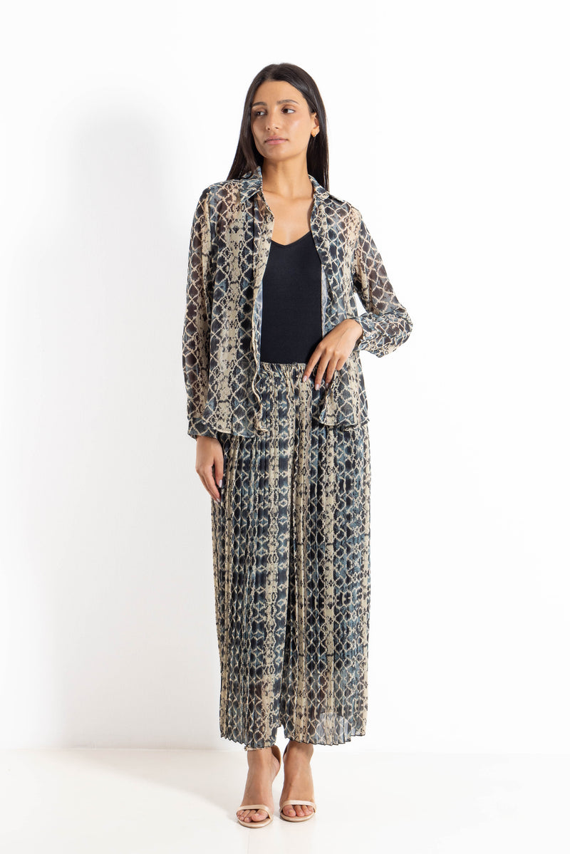 PRINTED CHIFFON SHIRT SET